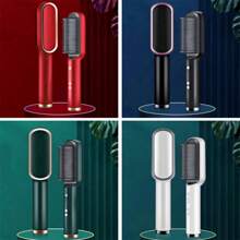 5 In 1 Dual Voltage Straightening Brush - Straightens, Moisturizes, Shapes, Aligns And Anti-Frizz - màu xanh lá - Xem 5