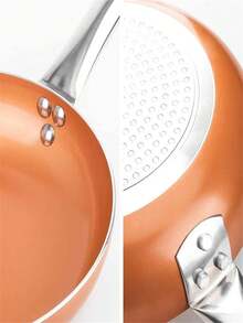 4 Piece Wok Set, Frying Pan, Copper Color Non-Stick Frying Pan, Double Bottom, Flat Bottom, 24cm Square Frying Pan / Cookware Kit - 彩色 - 查看 6