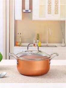 4 Piece Wok Set, Frying Pan, Copper Color Non-Stick Frying Pan, Double Bottom, Flat Bottom, 24cm Square Frying Pan / Cookware Kit - 彩色 - 查看 5