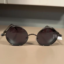 Alok Steampunk Sunglasses Stainless Steel Men Women Retro Black - màu đen - Xem 3