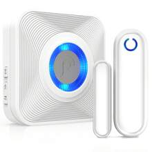 Fosmon WaveLink Wireless Door Open Chime With 1 Receiver + 1 Door Sensor Transmitter (110V, 433MHZ, 1.5V AA Battery Included) - White - View 1