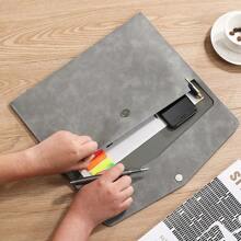 A4 File Pocket Dustproof Documents Pouch Business PU Leather File Bag Large Capacity File Folder School Office Stationery Back To School,Back To School,School Supplies - A4 Document Bag - View 3