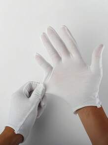 White Gloves High Elastic Ceremonial Gloves Plate Beads Play Gloves Labor Protection Work Protective Gloves - 10 Pairs Of White - View 8