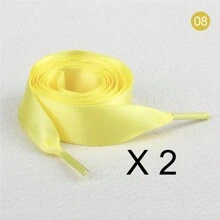 1 对奢华双面涤纶缎带鞋带，光泽、宽、扁平，表面缎面，耐用涤纶宽鞋带，非常适合时尚运动鞋、溜冰鞋、靴子和休闲鞋，表面色彩鲜艳，如丝绸般，设计易于使用，120 厘米（约 47.24 英寸）夏季日常穿着 - 彩色 - 查看 16