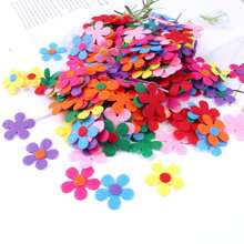100 Handmade Felt Flowers For DIY Crafts And Classroom Decorations - Brightly Colored Tree/Flower Stickers And Cloth Flowers - Multicolor - View 12