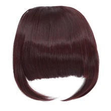 Bangs Hair Clip In Bangs Synthetic Hair Extensions Front Fringe French Bangs With Temples Hairpiece For Women Curved Bangs - Multicolor - View 14