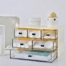 1 pezzo Scatola organizzativa da scrivania con texture ondulata, impilabile, multicolore