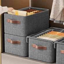 1 pieza Caja de almacenamiento de ropa y ropa de cama, caja de almacenamiento de armazón de acero, caja organizadora, caja de almacenamiento de ropa para dormitorio de hogar, bolsa de almacenamiento, y decoración de regalo para la habitación, decoración del hogar, decoración del dormitorio. Para guardar camisetas blancas de mujer, pantalones negros de mujer, ropa de invierno de señora, vestidos.