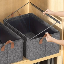 1 pieza Caja de almacenamiento de ropa y ropa de cama, caja de almacenamiento de armazón de acero, caja organizadora, caja de almacenamiento de ropa para dormitorio de hogar, bolsa de almacenamiento, y decoración de regalo para la habitación, decoración del hogar, decoración del dormitorio. Para guardar camisetas blancas de mujer, pantalones negros de mujer, ropa de invierno de señora, vestidos.