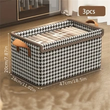 1 pieza Caja de almacenamiento de ropa y ropa de cama, caja de almacenamiento de armazón de acero, caja organizadora, caja de almacenamiento de ropa para dormitorio de hogar, bolsa de almacenamiento, y decoración de regalo para la habitación, decoración del hogar, decoración del dormitorio. Para guardar camisetas blancas de mujer, pantalones negros de mujer, ropa de invierno de señora, vestidos.