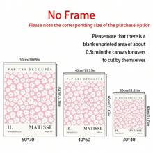 3pcs Matisse & Picasso Inspired Pink Wall Art Set - Abstract Floral Market Posters, Canvas Prints For Living Room, Bedroom, Dining Decor Gifts Birthday Graduation