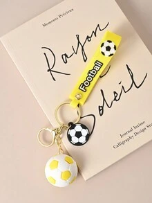 1 pieza Llavero con forma de balón de fútbol de PVC para decoración de llaves de coche/bolsa - Multicolor - Ver 5