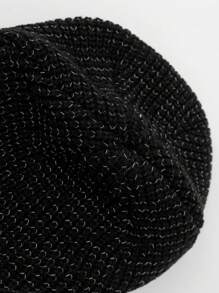 1pc Ear Protection Casual Unique Solid Color Beanie Hat, Acrylic Yarn Ball Embellished Knit Hat With Metallic Thread, For Autumn/Winter Street, Party Wear