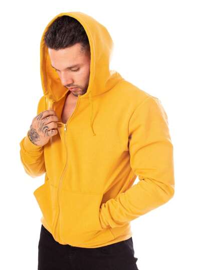 Sudadera Cierre Moda Urbana Algodón Premium Suave Hoodie Moda Abierta Cangurera y Capucha