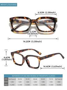 1 副复古方形框架阅读眼镜 +1.0 至 +4.0 男女皆宜，适合电脑/办公室使用万圣节 - 透明 - 查看 3