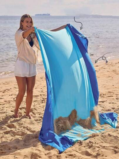 Manta de playa plegable, impermeable y resistente a la arena, súper grande y súper ligera, colchoneta portátil de poliéster plegable, alfombra de playa para actividades al aire libre, bolsa de nylon para picnic, rápida secado, ligera y duradera.