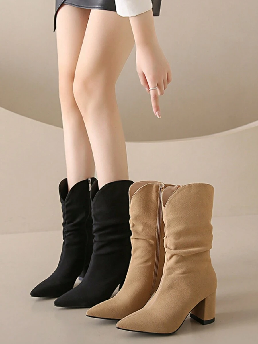 Giày bốt cao gót đế xuồng dễ thương, thời trang, gợi cảm, phổ biến, thoải mái và giá cả phải chăng, giày bốt thời trang nữ vừa vặn, giày bốt đi tuyết, giày bốt mũi nhọn, giày bốt da lộn, giày bốt cắt chữ V, giày bốt cưỡi ngựa, giày bốt cao đến giữa bắp chân, giày bốt mắt cá chân, giày bốt màu cà phê - Cà phê nâu - Xem 1