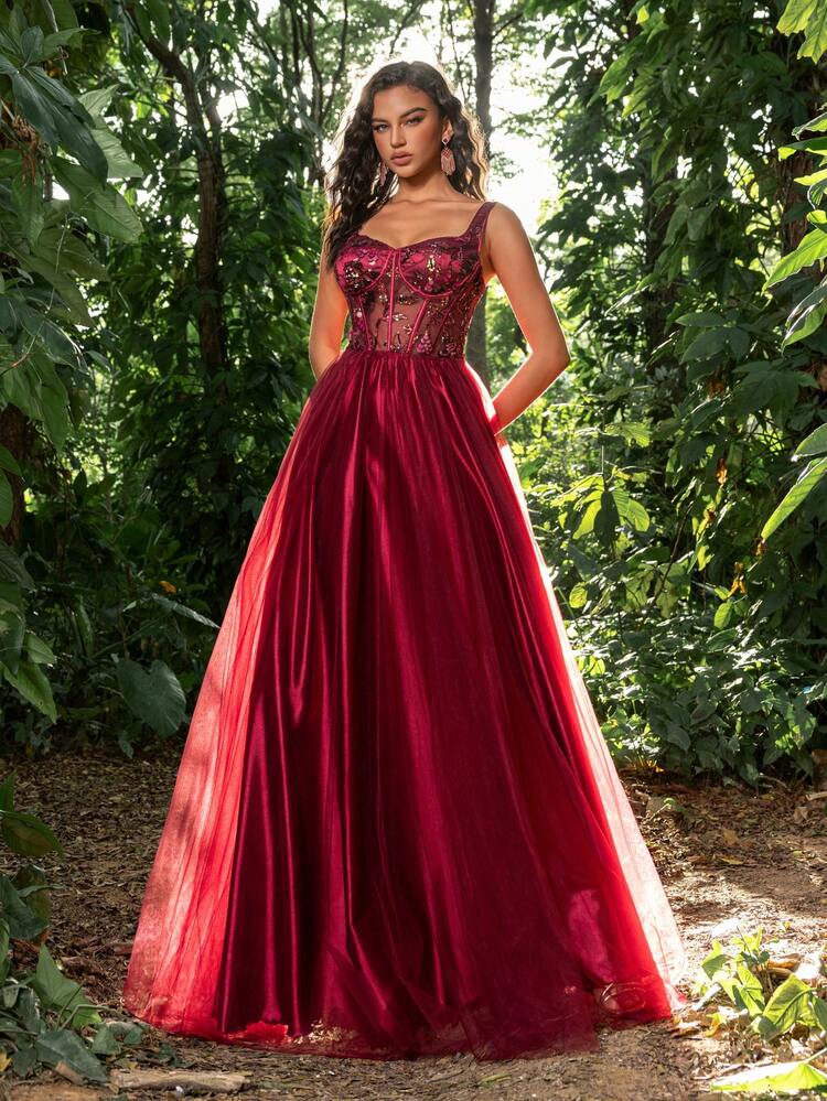 Robe Zaftique ENCHANTED MESH Garnet Rouge - Taille Large (L/5X/6X) - Neuf Sans étiquettes