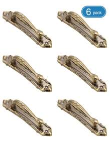 6pcs/Set Vintage Metal Door Handles, Zinc Alloy Door Window Knobs With Screws, Antique Brass Classic Surface Mount Handlesets, For Main Door, Wooden Door, Hole Distance 138mm