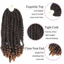 10 Inch Synthetic Box Braids Curly Ends Crochet Hair Short Box Braids Hair Extensions For Women Daily Use 15 Strands/Pack