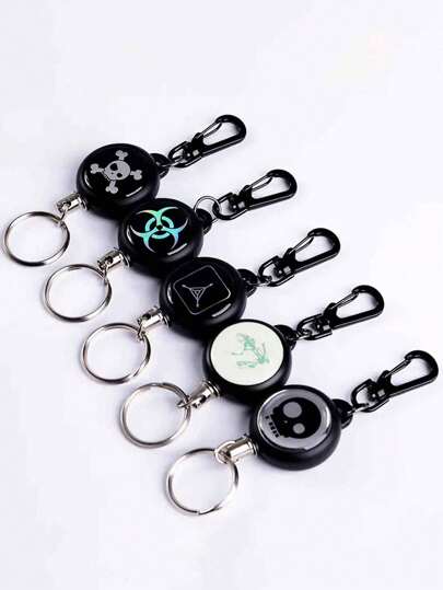 1pc Anti-Lost Anti-Theft Extra Strong Stainless Steel Retractable Keychain With Punk Skull Charm, Halloween Car Accessories Bag Charm Backpack For School Cute Goth Y2k Halloween Accessories Teachers Day Christmas Gift Ideas Bag Accessories Lanyards With Id Holder Car Accessories Bag Charms Car Friend Sister