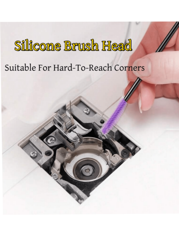 40 pièces/20 pièces/4 pièces Brosse de nettoyage de machine à coudre en silicone - Poils réutilisables et portables pour les coins et les espaces difficiles d'accès, brosses de nettoyage de machine à coudre pour les zones intérieures et de la canette