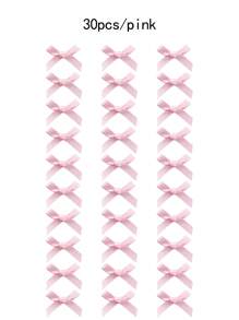 18/30个装女士粉色丝带蝴蝶结发夹，时尚可爱蕾丝发饰，甜美头饰，Y2K仙女风情人节爪夹发卡，学生用品，优雅，学院风，粉色发夹，女士冬季装扮，蝴蝶结