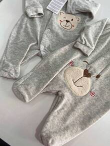 Warm Baby Boys Romper. - 灰色 - 查看 3