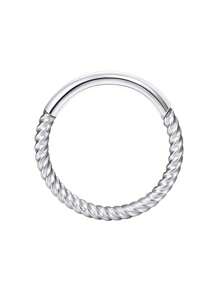 IRONBOX 1PC Surgical Steel Hinged Nose Rings Hoops 16G Clicker Septum Rings Cartilage Hoop Earrings For Women Men Daith Lip Helix Tragus Conch Nose Piercing Jewelry 8mm