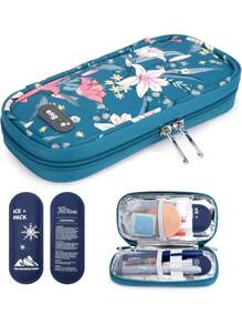 Insulin Cooler Travel Case - Diabetic Cooler Travel Case Portable Refrigerated Medicine Travel Case For Insulin Pen And Medication Diabetic Supplies With 2 Ice Ack - Multicolor - View 1