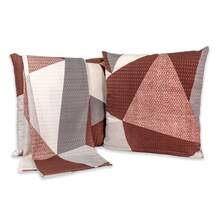 Footboard Kit + 2 Cushion Covers 3 Pieces PIQUET Decorates Elegant QUEEN Bed - Khảm màu nâu - Xem 2