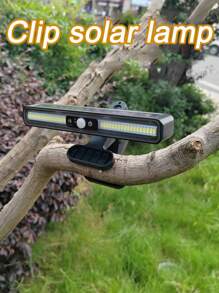 1 件装太阳能景观灯，户外防水太阳能夹超亮运动传感器灯，适用于庭院、花坛、栅栏、露营、装饰楼梯灯（默认白光）万圣节圣诞节感恩节礼物 - 黑色 - 查看 1