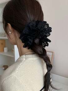 topshiny Set de 2 coleteros de encaje francés vintage, accesorios para el cabello dulces y suaves para mujeres y niñas, adecuados para peinados diarios, Día de los Enamorados, lazos para el cabello