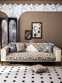 1 pezzo Federe per cuscini del divano floreali color cachi, antipolvere, antimacchia e lavabili in lavatrice per soggiorno o camera da letto, per tutte le stagioni