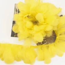 1m/pieza Cinta de tela con plumas de colores y flecos para manualidades DIY, ropa, maquillaje, fiesta, decoración de boda