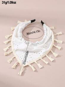 1pc Women's Bohemian Style Hollow Out Fringed White Headband, Suitable For Vacation,Hairband,Hair Hoop Headbands Hair Accessories