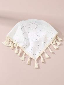 1pc Women's Bohemian Style Hollow Out Fringed White Headband, Suitable For Vacation,Hairband,Hair Hoop Headbands Hair Accessories