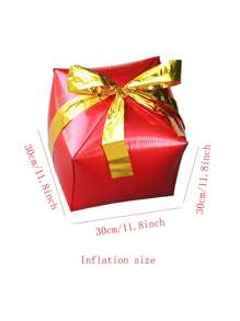 1Set 24inch 4D Cube Christmas Ribbon Gift Box Balloons Christmas Balloon New Year 2025 Christmas Decorations Party Decorate Christmas 2025, Christmas - Multicolor - View 7