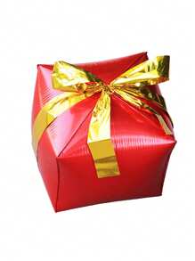 1Set 24inch 4D Cube Christmas Ribbon Gift Box Balloons Christmas Balloon New Year 2025 Christmas Decorations Party Decorate Christmas 2025, Christmas - Multicolor - View 6