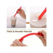 8pcs Reusable Straws, Smoothie Straws - Multicolored Extra Large Reusable Straws, Plastic Straws For Bubble Tea, Milkshakes, With 2 Brushes, Suitable For Restaurants, Cafes, Kitchen, Christmas Gift,School Supplies