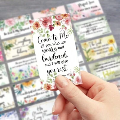 60pcs Inspirational Prayer Cards With Bible Verses, Mini Scripture Notecards For Encouragement, Christian Sympathy Motivational Cards For Men & Women, Paper Prayer Cards For Holiday Gifts,Christmas