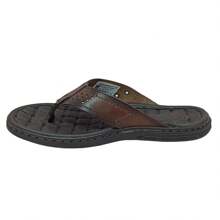 Pegada Men's Flip Flops In Amortech Aniline Leather - 摩卡棕 - 查看 3