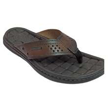 Pegada Men's Flip Flops In Amortech Aniline Leather - 摩卡棕 - 查看 7