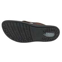Pegada Men's Flip Flops In Amortech Aniline Leather - 摩卡棕 - 查看 5