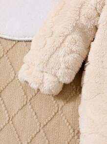 MommBaby Pelele con capucha de felpa para bebé niña Mommbabay, diseño de orejas de conejo de manga larga, conjunto de invierno para bebé