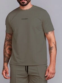 Men's Summer Sweatshirt Set, T-Shirt And Shorts - 深灰色 - 查看 3