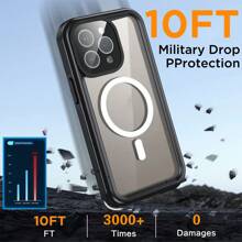 1Pc Magnetic Waterproof Phone Case With Built-In Screen Protector IP68 Underwater Full Body Military Drop Protection MagSafe Shockproof Dustproof Heavy Duty Phone Case Cover For IPhone 16 Pro Max/IPhone 16 Pro/IPhone 16 Plus/IPhone 16/IPhone 15 Pro Max/IPhone 15 Pro/IPhone 15 Plus/IPhone 15/IPhone 14 Pro/IPhone 14 Plus/IPhone 14. - 黑1 - 查看 3