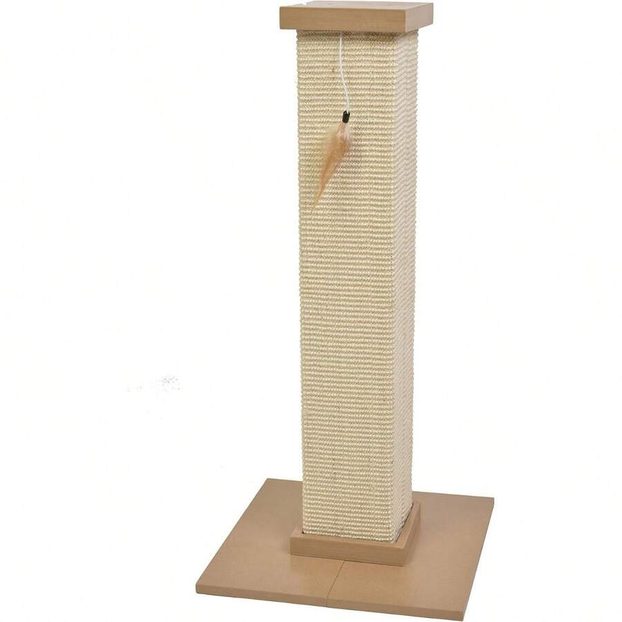 Heavy Duty Large Cat Scratching Post | Ultimate Cat Scratcher Post In Beige Colour Made From Durable Material For Heavy Use | Cat Scratch Post Perfect For Indoor/Outdoor Cats - Beige - View 1