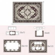 Christmas Gift Modern Rugs Multi Size Indoor Vintage Non-Slip Rugs, Living Room Bedroom Washable Rugs, Living Room Bedroom Office Rugs - 酒紅色 - 查看 8
