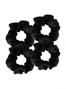 D EXCEED 4 件装霓虹发圈 80 年代、90 年代女士发饰，优质雪纺大号霓虹粗马尾弹力橡皮筋，适合摇滚派对服装 - 多色 - 查看 19